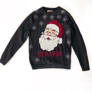Mossimo Ugly Christmas Sweater Santa Sit On My Lap